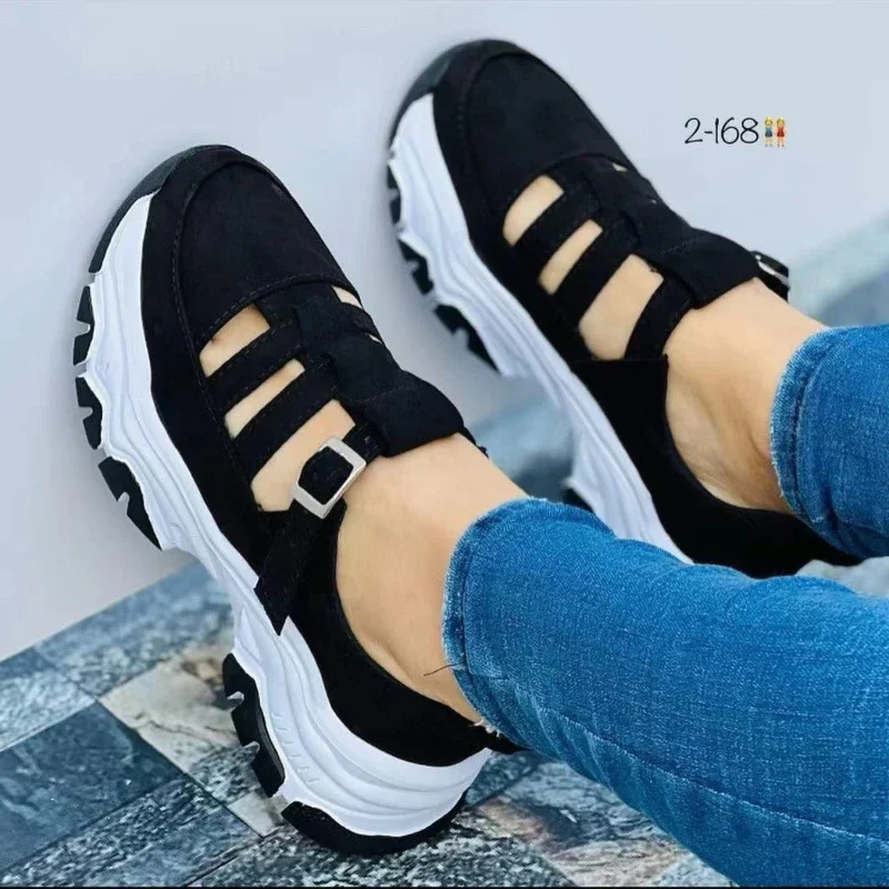 New Women Thick-Soled Comfortable Casual Shoes Woman Fashion Versatile Hollow Casual Sandals Female Sneakers Zapatos De Mujeres