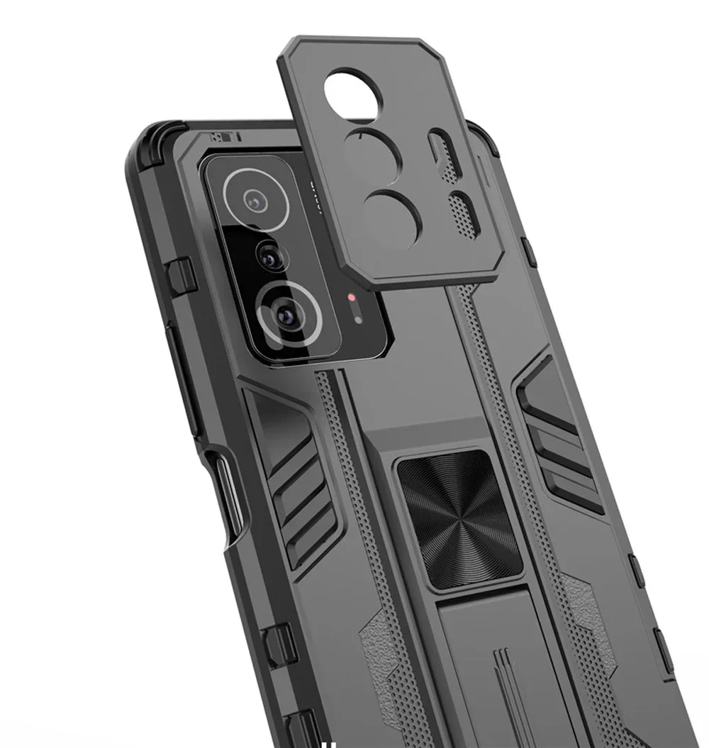 Back Cover For Xiaomi 14 Ultra 13T 12T 11T 10T 13 Pro Mi 12 11 Lite 5G Armor Stand Case For Redmi Note 13 12 Pro Plus 12s Funda