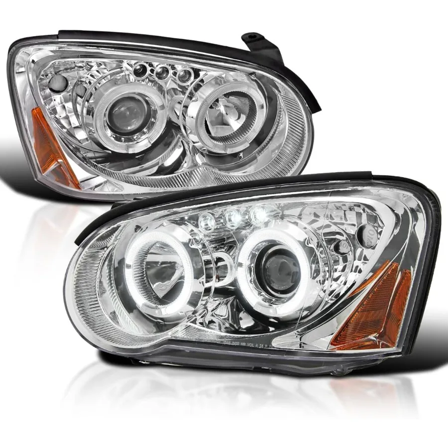 

Chrome Halo Projector Headlights Compatible with 20042005 Subaru Impreza RS WRX Outback STI Left + Right Pair Headlamps Assembl