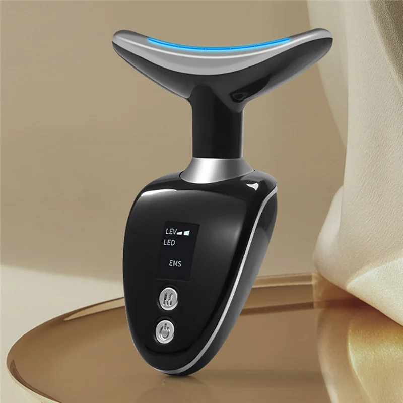 

A47F-Neck Face Beauty Device Skin Care Facial Massager 3 In 1 Portable Face Massager For Skin Care Vibration, Thermal