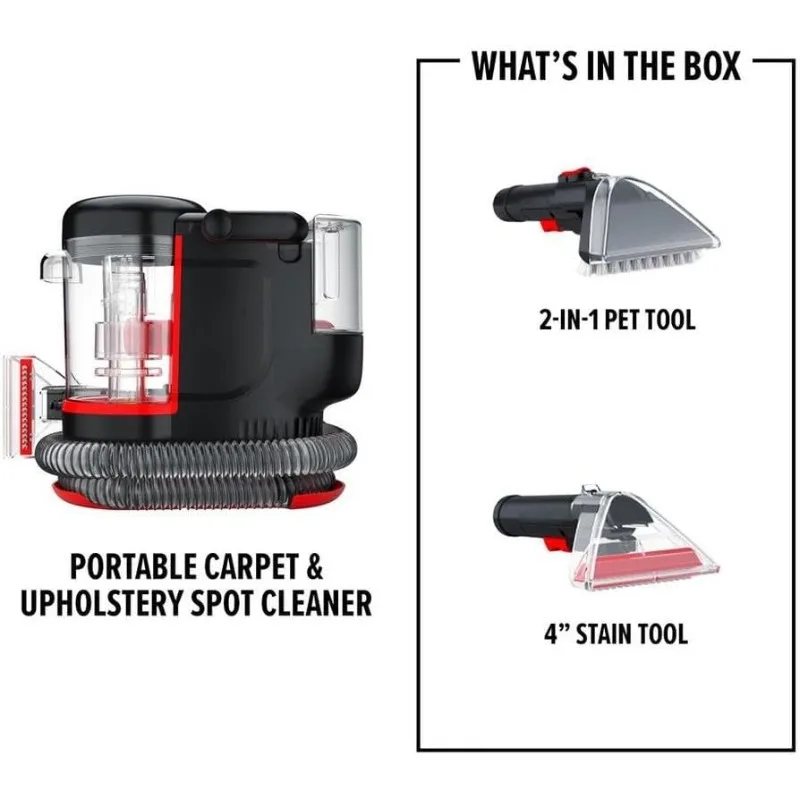 Portable Spot Cleaner Machine for Carpet and Upholstery, Powerful Suction Spot Cleaning Machine with Versatile Tools, Pair