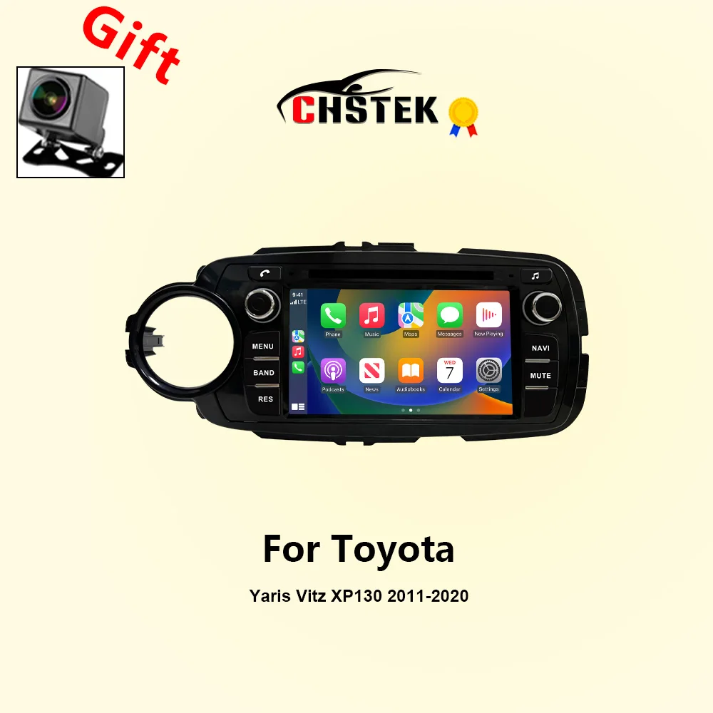 CHSTEK Car Radio Carplay Stereo For Toyota Yaris Vitz XP130 2011-2020 Multimedia Player Navigation Bluetooth WIFI 4G Android 13