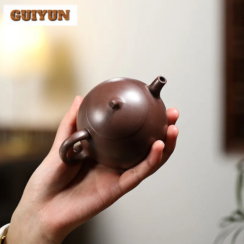 190ml Authentic Yixing Purple Clay Teapot Master Handmade Dargon Egg Kettle Custom Tea Infuser Chinese Zisha Tea Accessories