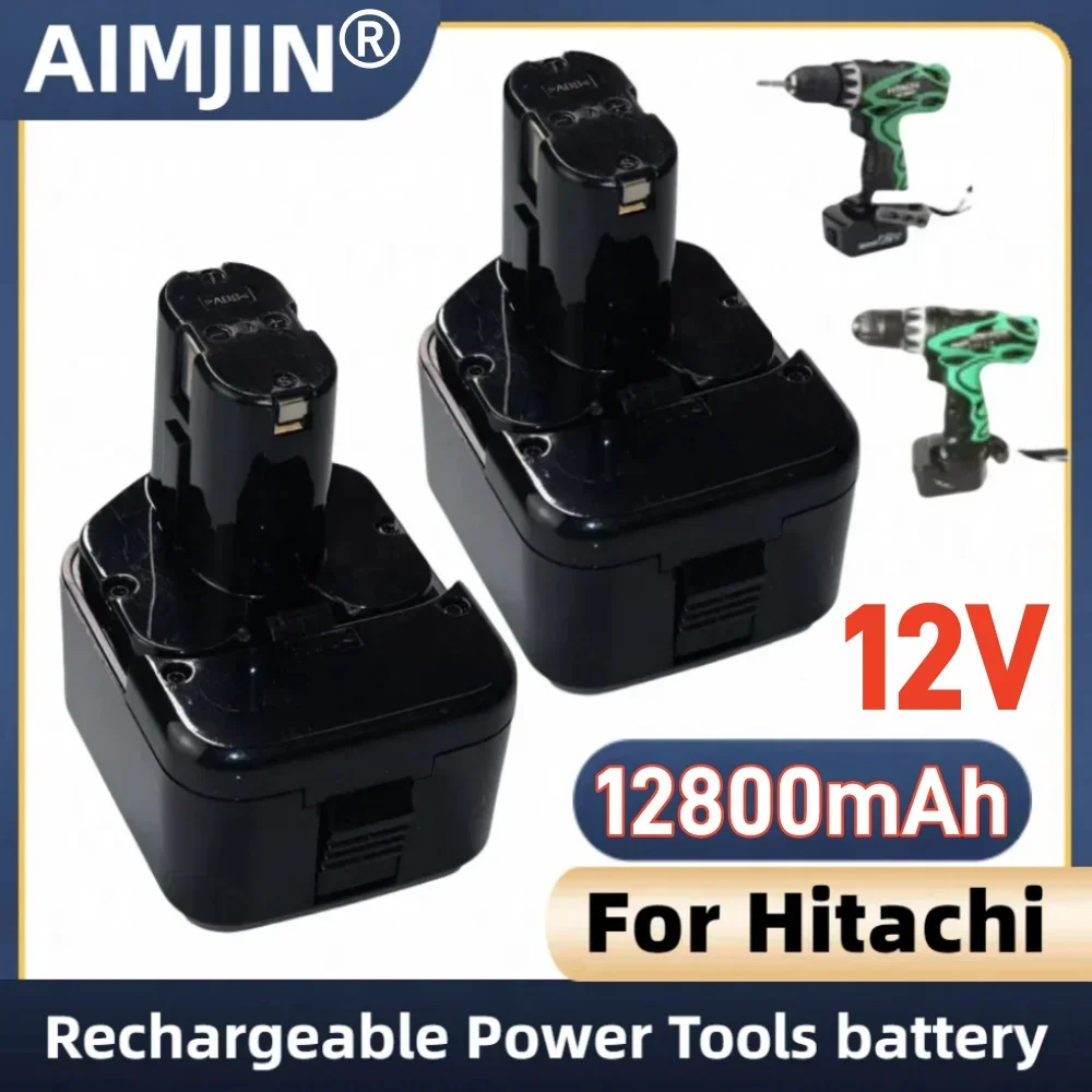 12V 12.8Ah NICD replaceable battery, suitable for Hitachi cordless power tools EB1214S, EB1212S, EB1220BL, eb1222s, WR12DMR,