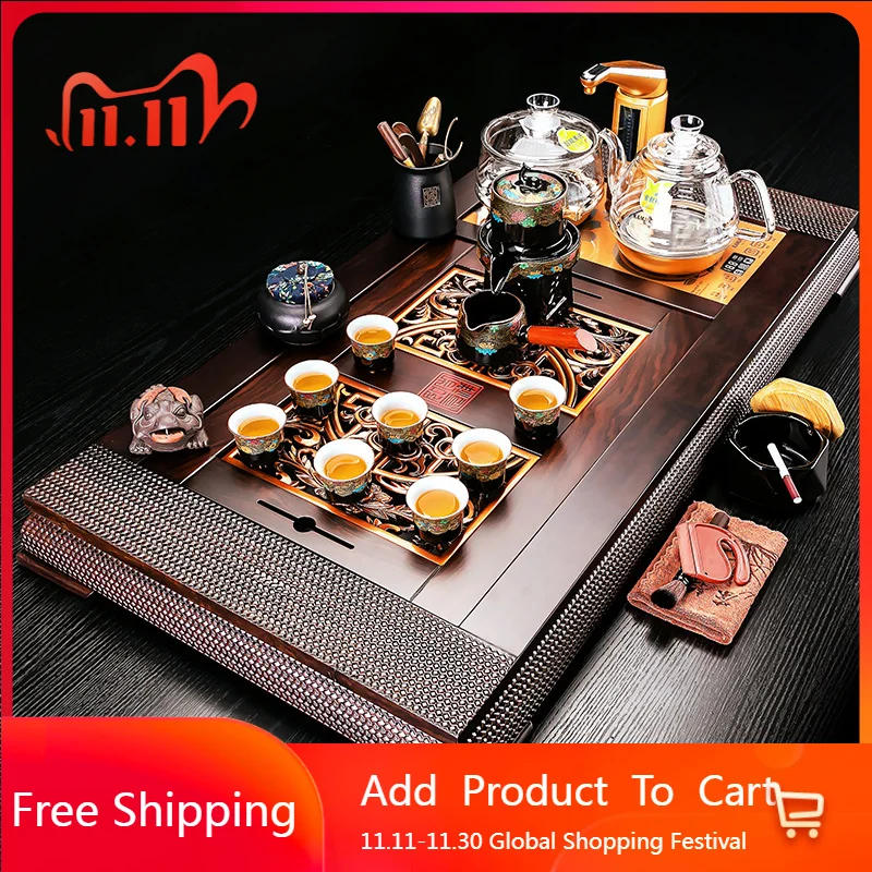 

Сервировка Роскошный поднос для чая Декоративные аксессуары Дренаж Капельный поднос для чая Горшок Прямоугольник Кухня Гостиная Банджа Мадера Чайная посуда