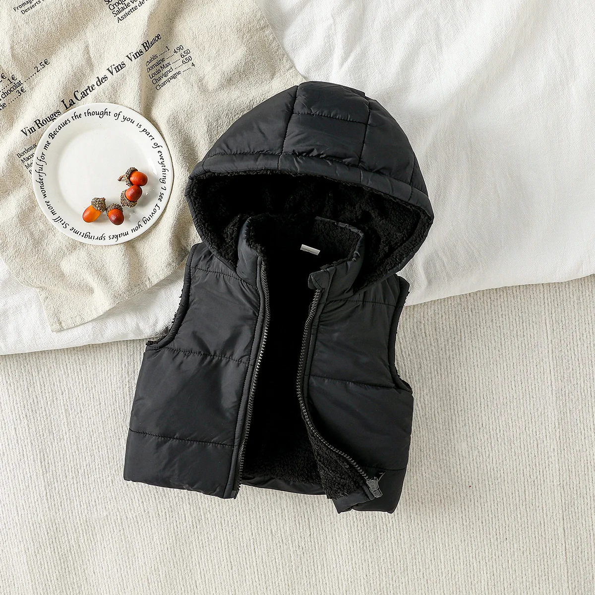 2025 New Fashion Waistcoat Vest Autumn Winter Coats New Fashion Kids Clothes Warm Hooded Baby Boys Vest Children Outerwear 1-3Y