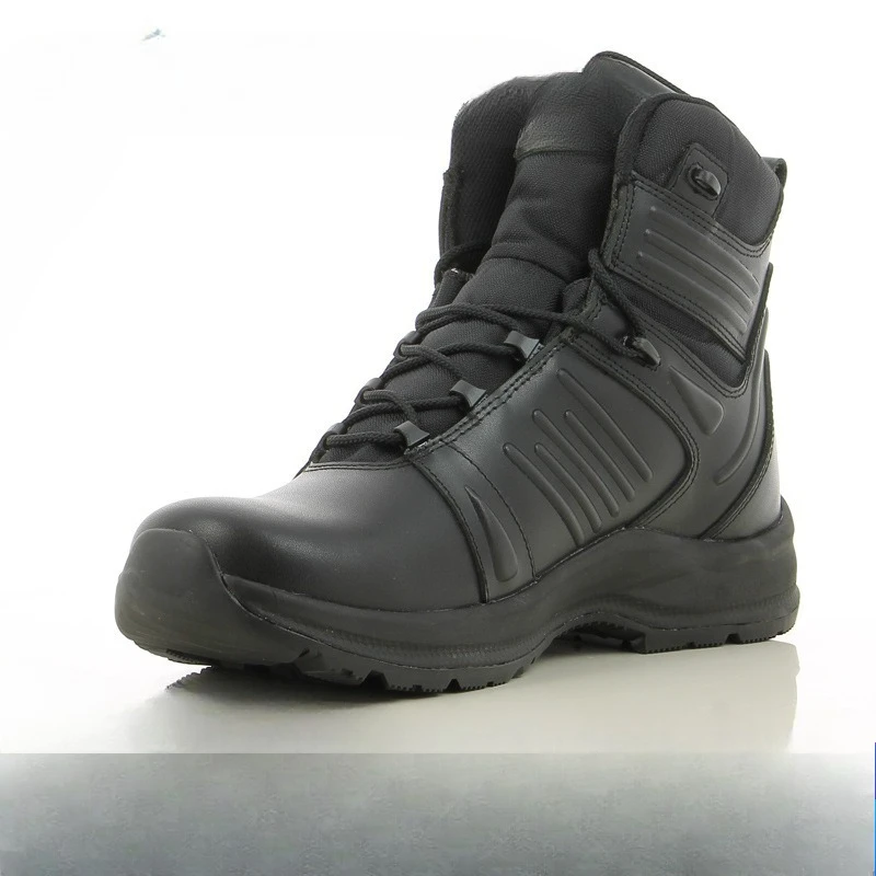 Calzado de seguridad laboral, botas militares impermeables de media caña, sin punta de acero, suela de acero