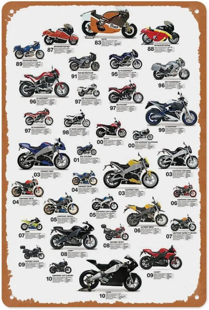 Panneau métallique Vintage-Buell Forever-art mural 8x12 pouces pour Garage, grotte d'homme, salle de jeux, café ou décoration de Bar à domicile