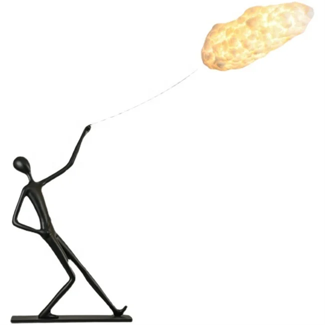 Creative Cloud Lamp Lu-xury Art Fiberglass Floor Light Human Sculpture for Office or Hotel Elegant Ornaments
