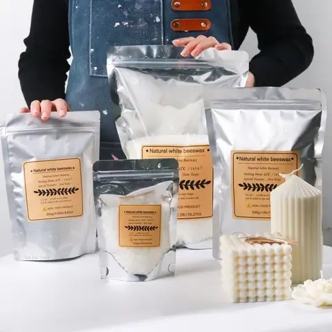 흰색 밀랍 순수 천연 세분화 된 향기로운 양초 재료 DIY 향기로운 양초 무연 심지 재료 공예 용품 만들기