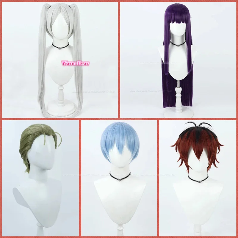 

2024 New Anime Stark Himmel Frieren Fern Heiter Cosplay Anime Wigs Heat Resistant Hair Halloween Party Role Play Wigs + Wig Cap