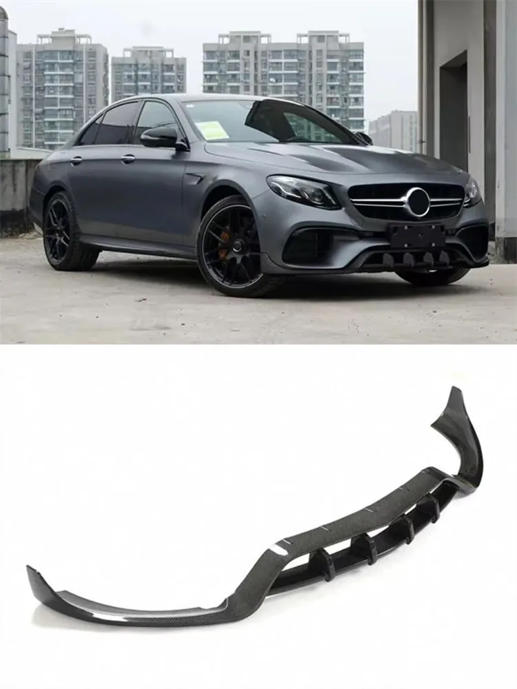 For Benz E Class W213 E63 AMG 2016-2020 Real Carbon Fiber Front Lip Front Bumper Lower Lip Under Spoiler Splitter Body Kit