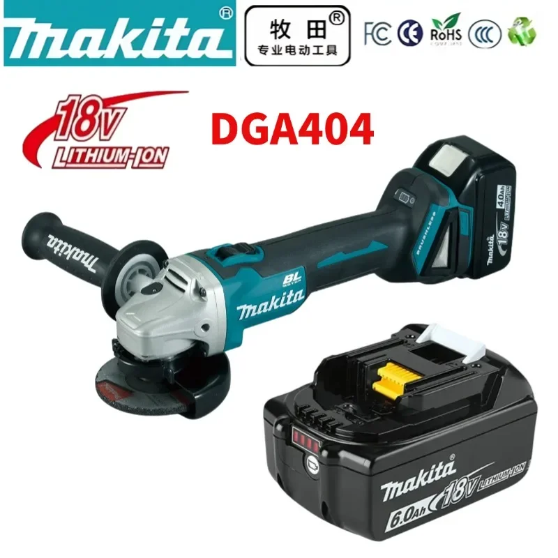 

Makita 18V 125/100mm DGA404 Brushless Lithium Electric Angle Grinder Rechargeable Cutting Machine High Power Polishing Machine