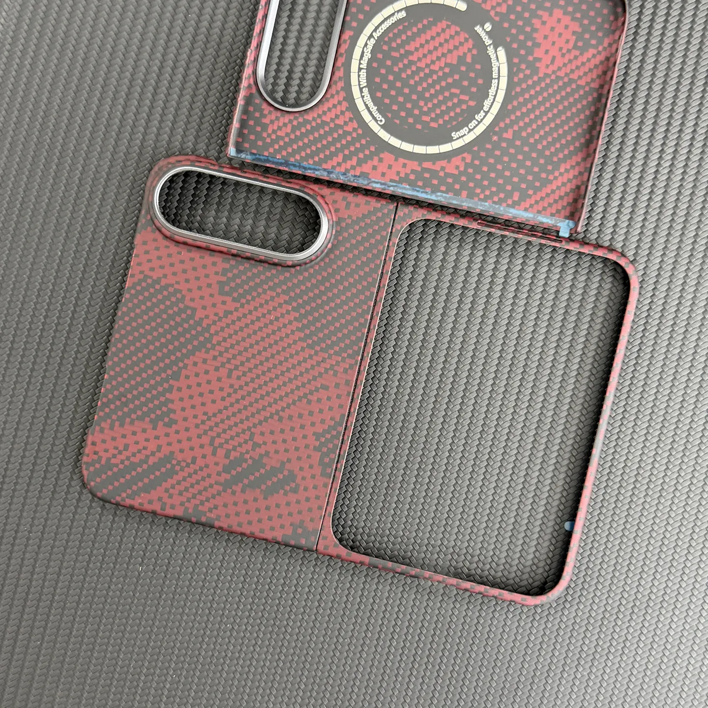 A Set Real Carbon Fiber Aramid Kevlar Magnetic Case for iPhone Duo Fold All-Inclusive Cover for Apple Fold iPhoneduo for MagSafe