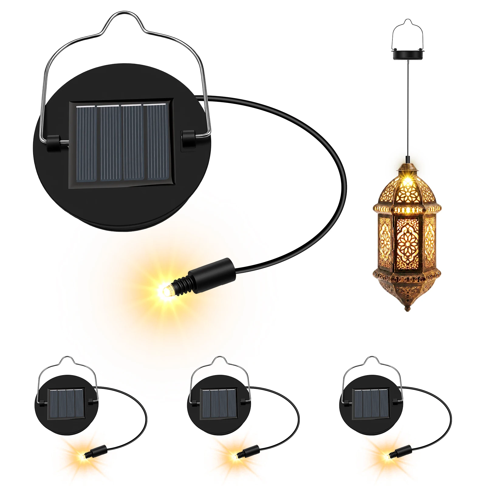 2/4Pcs 600Mah Solar Panel Replacement Tops Waterproof Outdoor Lighting DIY for Garden Yard Patio Decoration Lanterns Lights