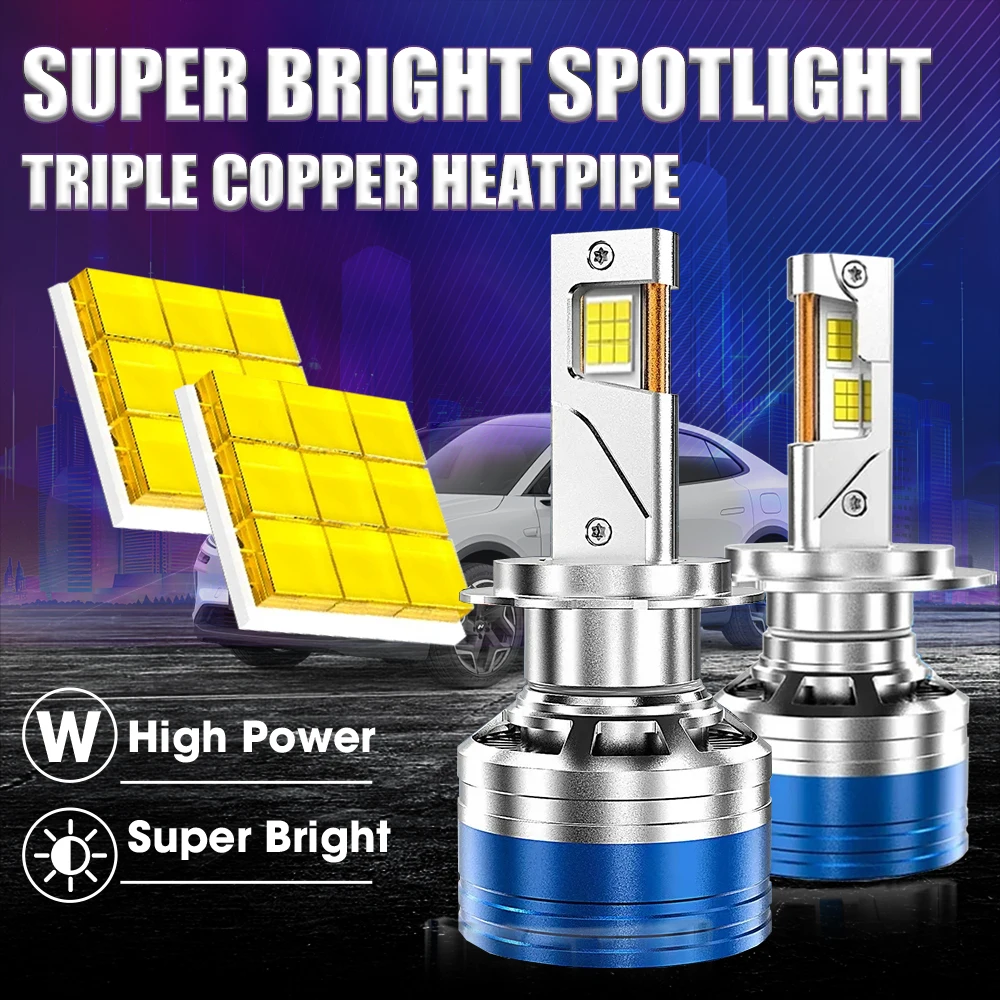 

Светодиодные фары H7 H4 H11 высокой мощности 8580 CSP Canbus H1 H8 9005 HB3 9006 HB4 6000 лм, турболампа, Автомобильные светодиодные фары, противотуманные фары K