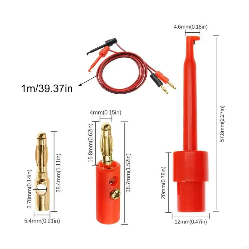 U0DF Banana Plug Test Leads Wire Connector with Copper Wire Cores Suitable for Multimeter Instrumentation & Tool Accessories
