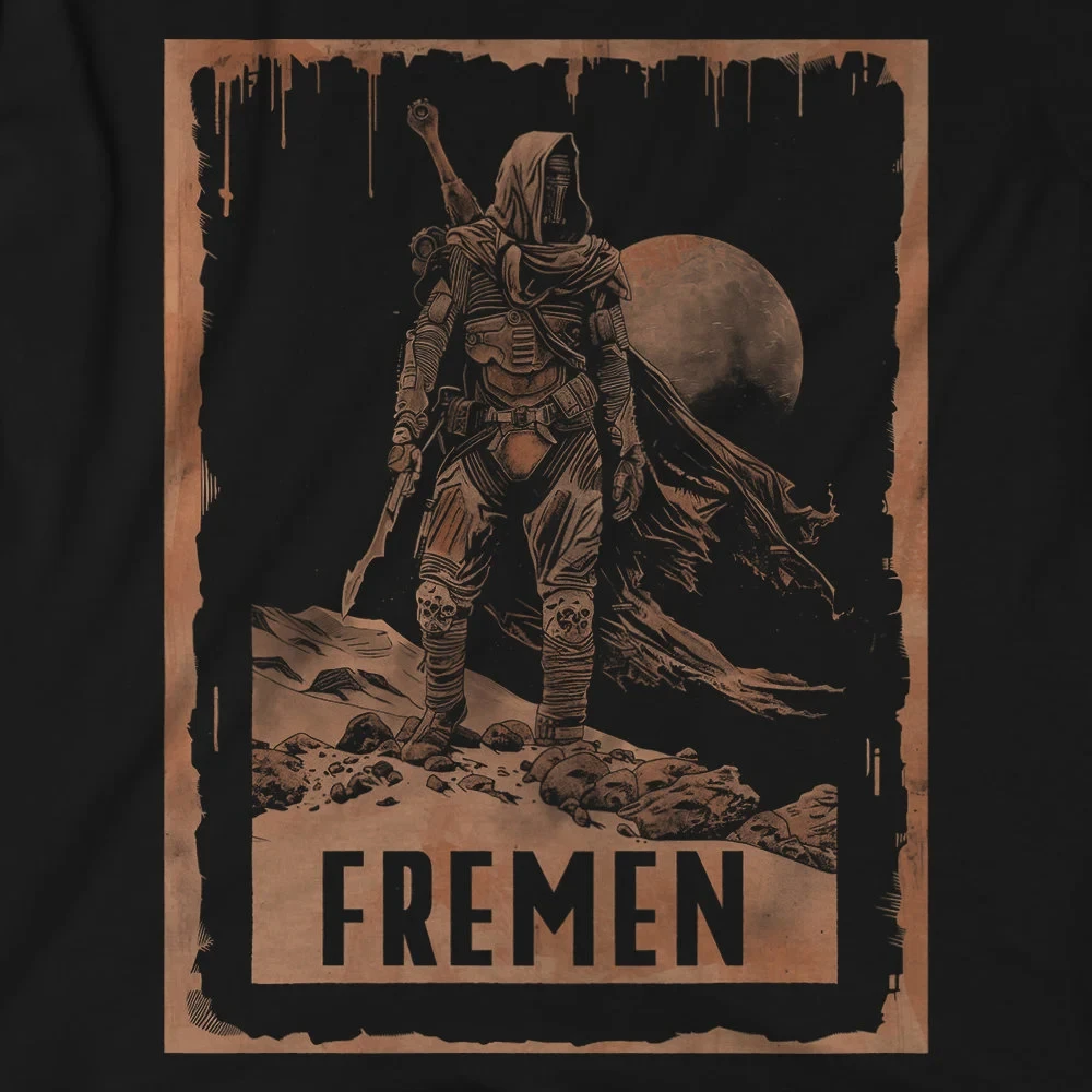 القوطية نمط فريمن الحارس المحملة الكثبان الرملية Arrakis الصحراء الصيف الرجال والنساء فضفاضة وتنفس تي شيرت #3