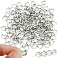 50pcs Silver Heart Hollow White K Loose Spacer Beads for Jewelry Making DIY Small Holes Necklace Bracelets Charms Accessories