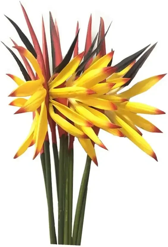 8pcs Medium Bird of Paradise 23 Inch,Artificial Flowers Outdoor UV Resistant No Fade Fake Plastic Plants