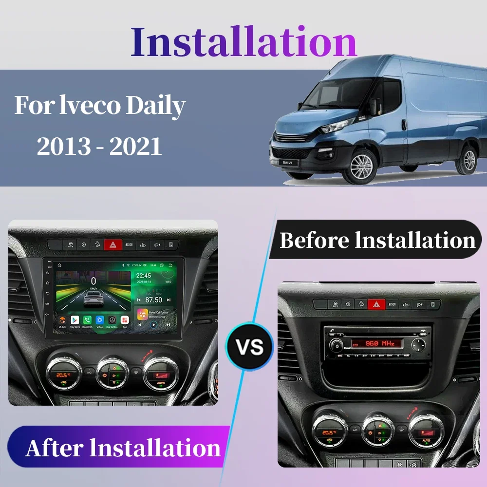 Dla Iveco Daily 2013 2014 2015 2016 2017 2018 2019 2020 2021 Radio samochodowe Android Inteligentny system Multimedialny odtwarzacz wideo Nawigacja