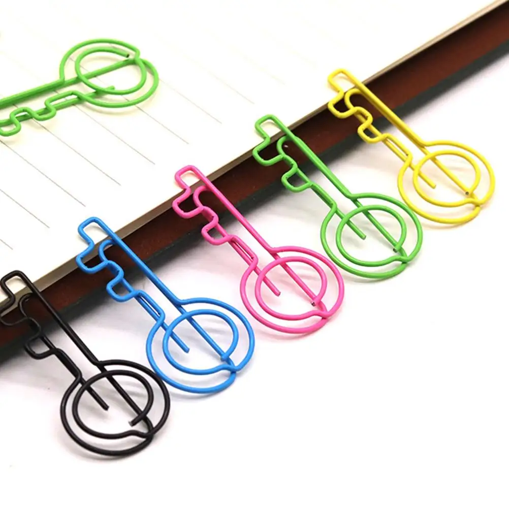 50 قطعة مشابك ورق على شكل مفتاح لطيف سلك المرجعية المعادن مضحك مكتب مخطط ganizer وثيقة ملف عقد ورقة الموسيقى