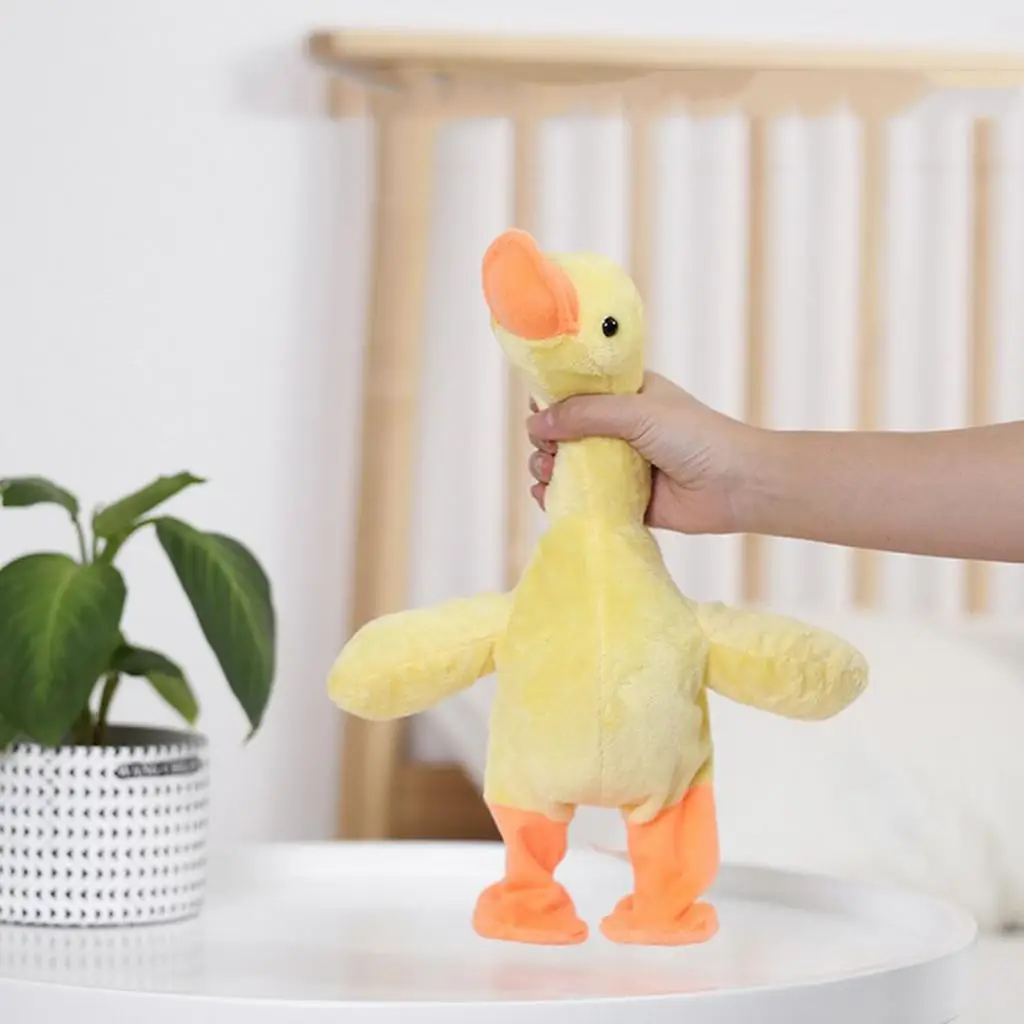 Pato amarillo que camina electrónico para mascotas, Juguete Musical de animales, felpa suave, baile y canto, Moo con diseño y sonidos