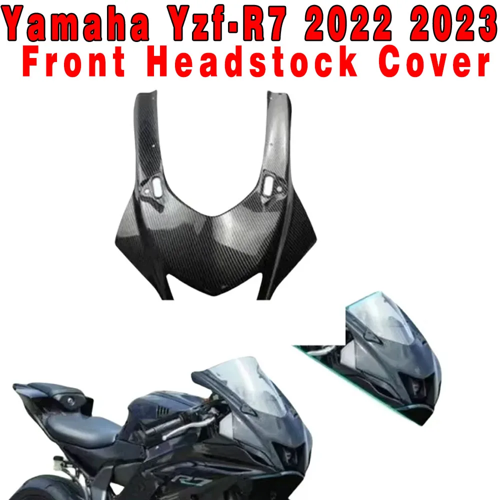 For Yamaha Yzf-R7 2022 2023 Motorcycle Front Headstock Cover Motorcycle Head Fairing Ornamental Accessories Abs Carbon Black