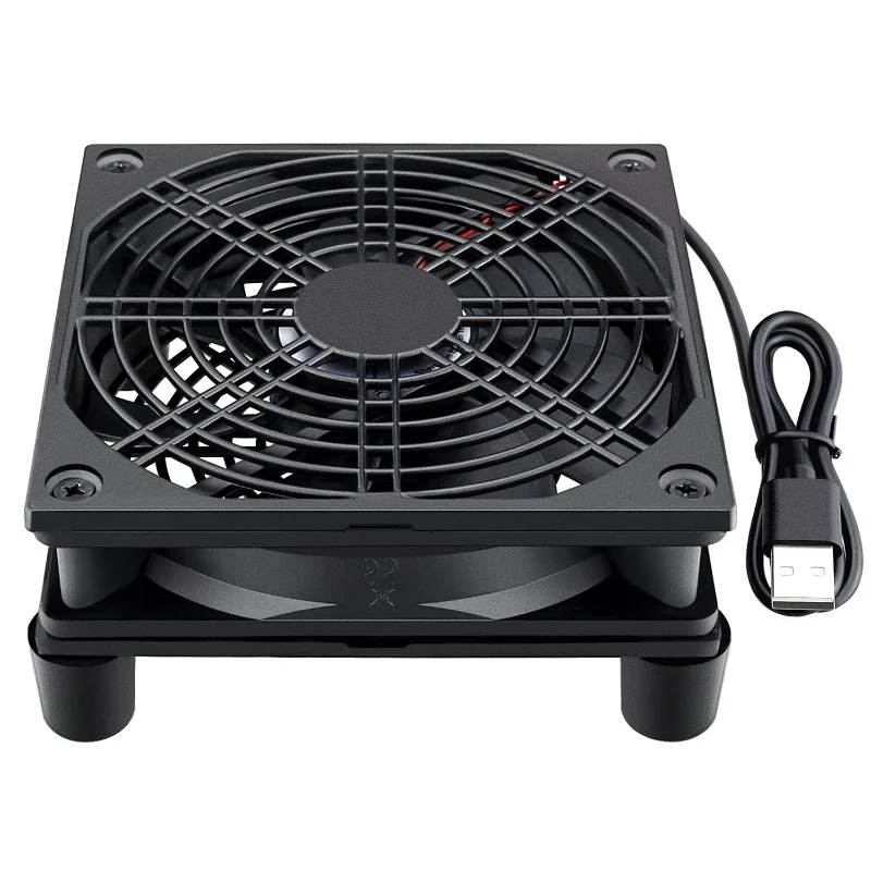 120mm X 25mm USB Silent Cooling Fans, Ideal for DVR&Electron, Xbox, Electronics, Dual-Fan, Large Airflow for Effective Cooling