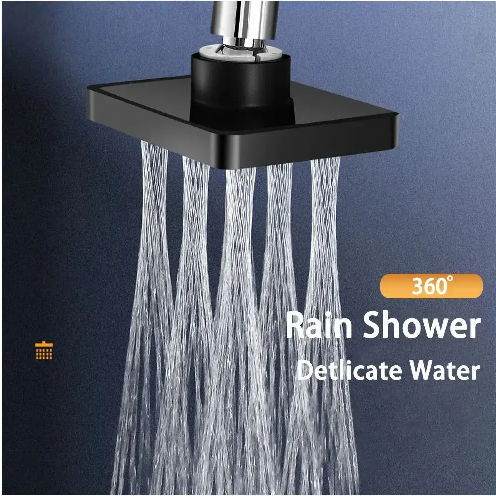 

Душевая насадка для ванны высокого давления 360° ° Вращающаяся настенная насадка для душа под давлением, съемная водосберегающая замена душа