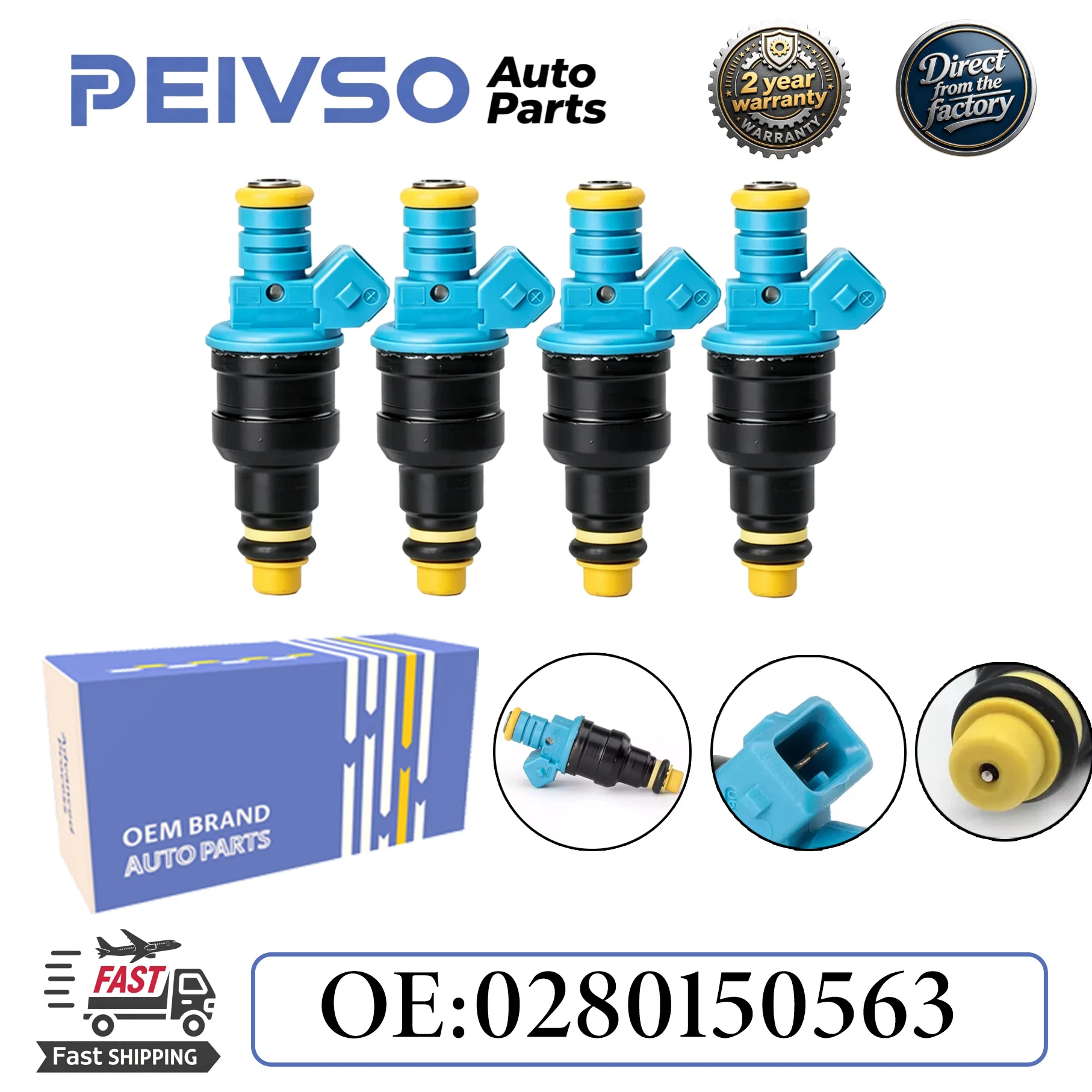 PEIVSO 4x For Opel Zafira A Astra CNG 1.6 Fiat Doblo Marea Multipla Panda Punto 1.2 1.6 Fuel Injector 0280150563 9270291 8036314