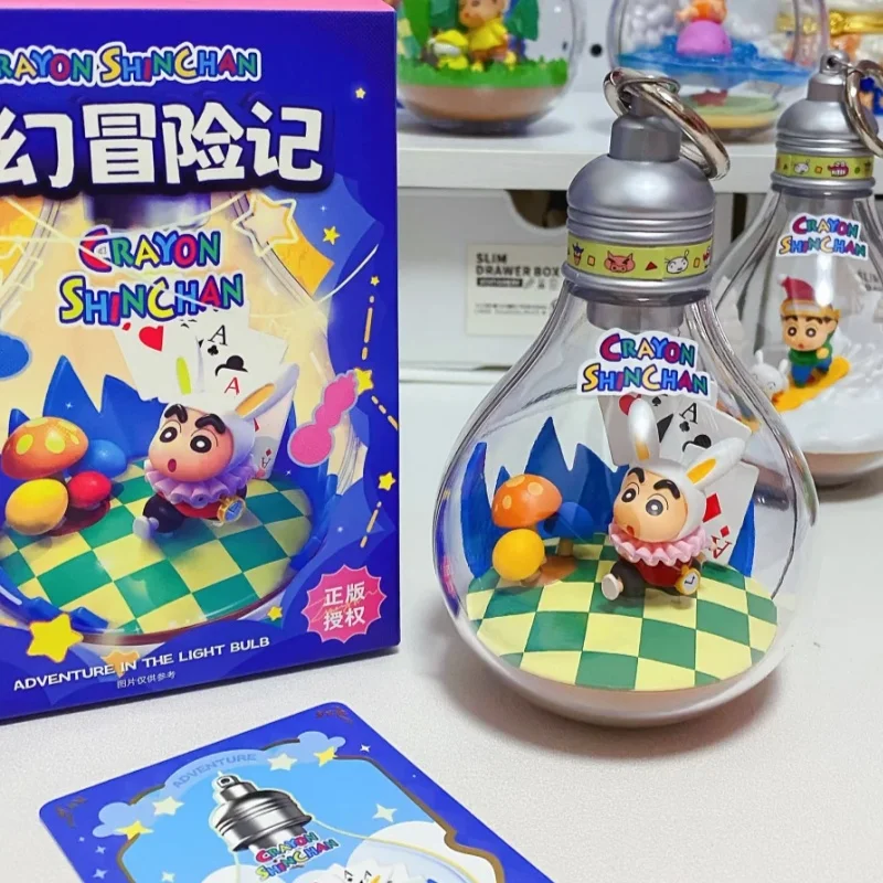 

New Genuine Crayon Shin-Chan Mystery Box Cute Trendy Anime Figures Figurine Box Desktop Bedroom Small Night Light Halloween Gift