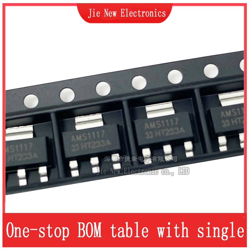 Regulador de voltaje AMS1117-3.3, AMS1117 1117, 3 V, 1A, SOT223, la mejor calidad