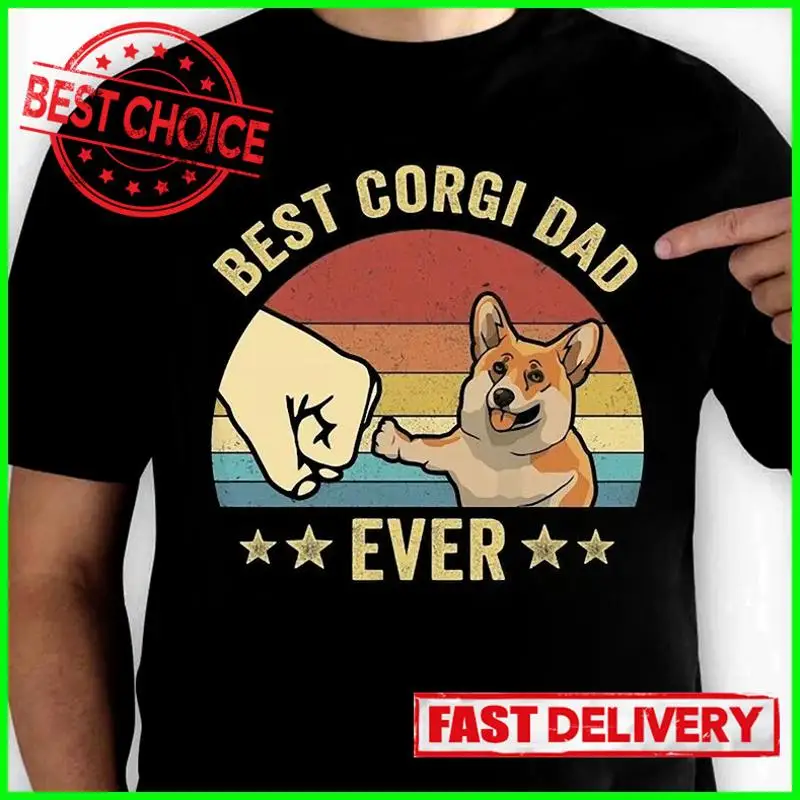 Best Corgi Dad Ever Retro T-Shirt
