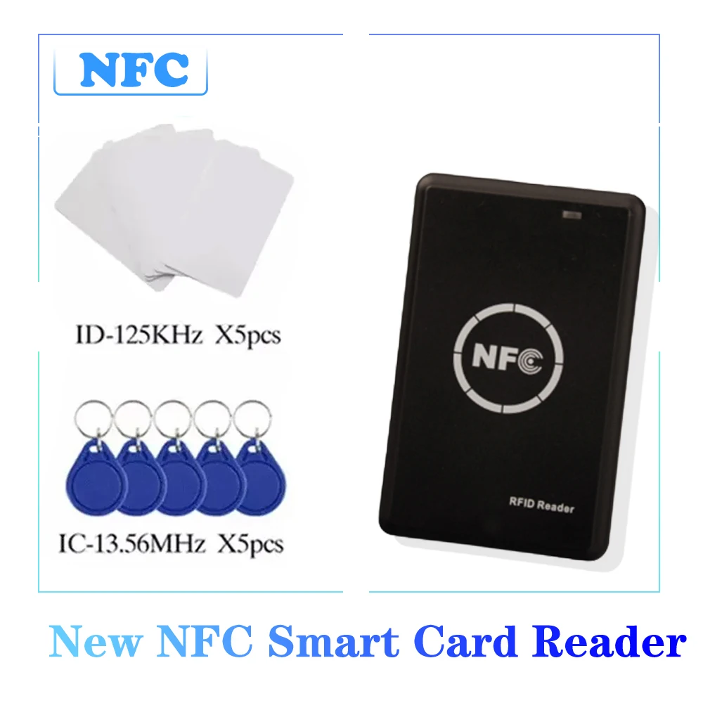 RFID NFC Smart Chip Reader/Writer 125KHZ 13.56MHZ Copier USB Programmer T5577 CUID Tag Copy Clone ID IC Key Badge Copy