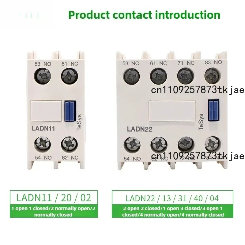 

Schneider LC1D AC contactor auxiliary contact LADN11C20 C02 C22 C31 C04C 40C normally open and closed Front auxiliary contact