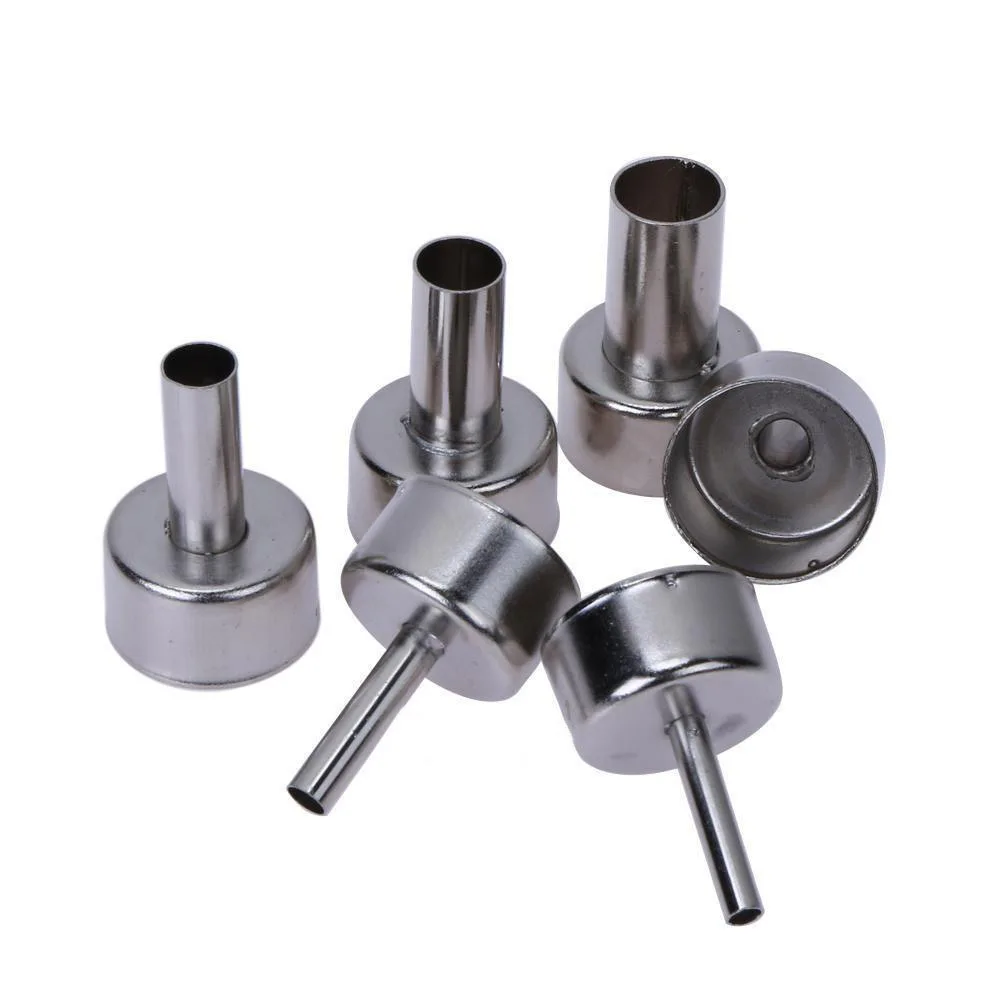 6pcs 22mm Universal Nozzles For 858D+ 8586 Soldering Welding Hot Air Station Heat Resistant Stainless Steel Welding Nozzles