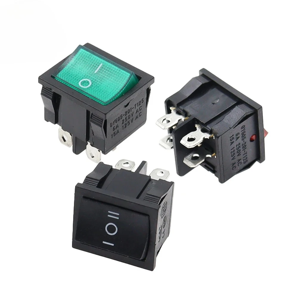 5pcs KCD5 4Pin 6Pin 2 Position 3 Position 15A / 250VAC 21x24mm 21 * 24mm Rock Switches Kit On-Off On-Off-On