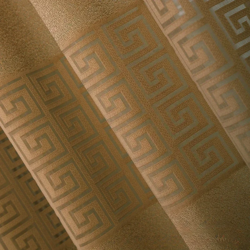 

Coffee Tulle Curtains For Living Dining Room Bedroom Translucent Impervious To People Simple Blackout Semi-shade Custom Size