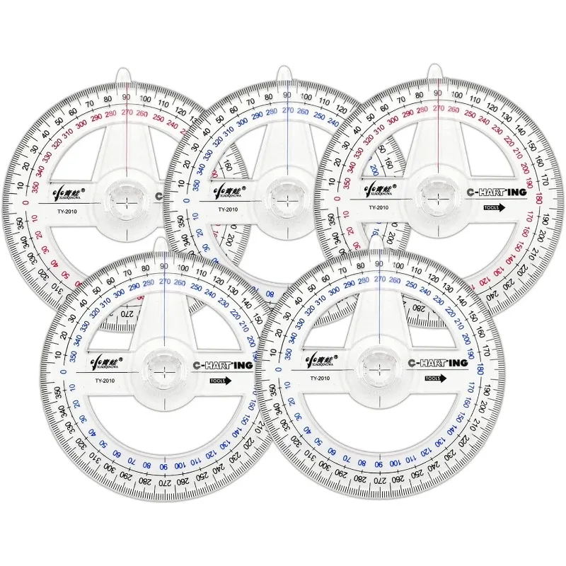 

360° Plastic Protractor Math Protractors Clear Protractor Ruler Drafting Tools Circle Protractor for Geometry