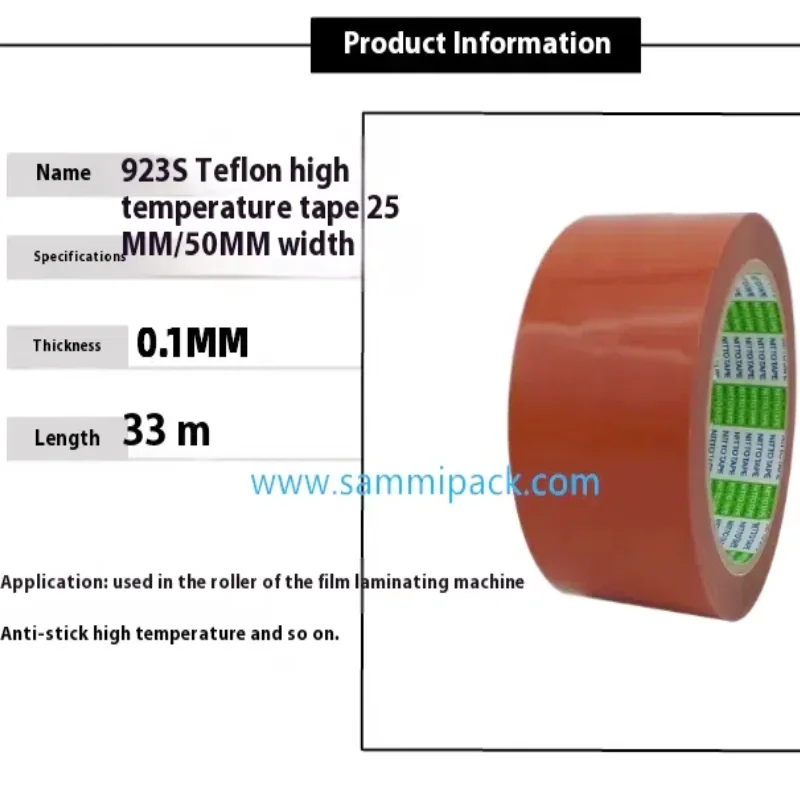 923S Wide 25/50MM Giappone Nitto Macchina di laminazione Nastro resistente alle alte temperature Nastro in pellicola Nastro in PTFE antiaderente