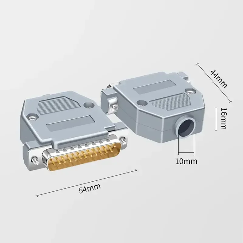 DB25 Soldering Connector Plug Two-row DB 25 Pin Gold-plating Male Female Plug Industrial Grade Welding 25-pin Connector Adapter