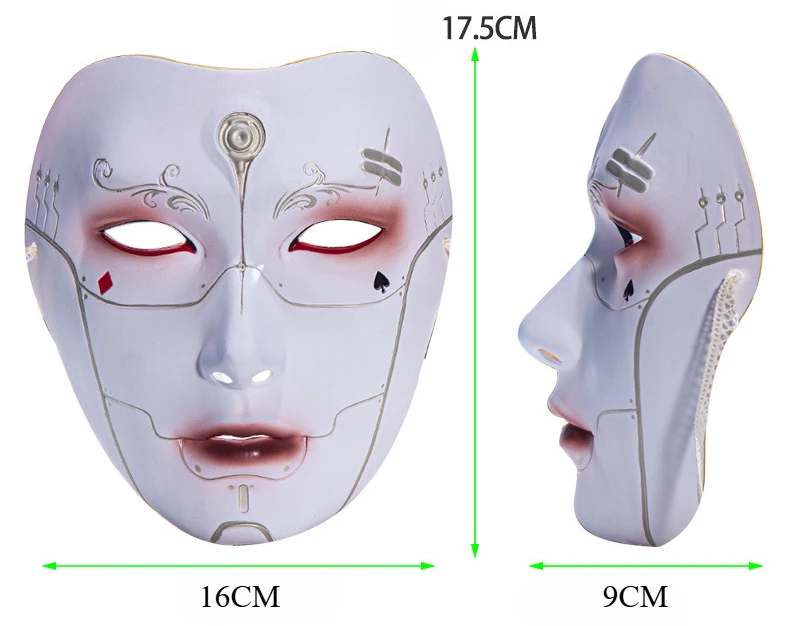 Maschera per travestimento cinese Mezza maschera completa per donna Uomo Cosplay Puntelli per fotografia per feste Decorazioni di Halloween Maschere COS