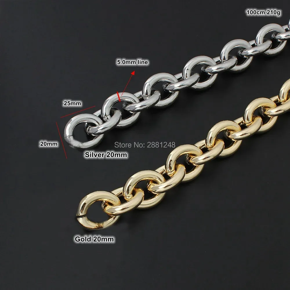 1-5 meters 22mm 24mm 27mm thick aluminum chain Light weight bags strap bag parts handles easy matching Accessory Handbag Straps