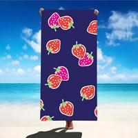 Summer Strawberry Print Beach Towel Large Microfiber Soft Quick Dry Bath Towels For Swimming Yoga Lightweight Travel Camping