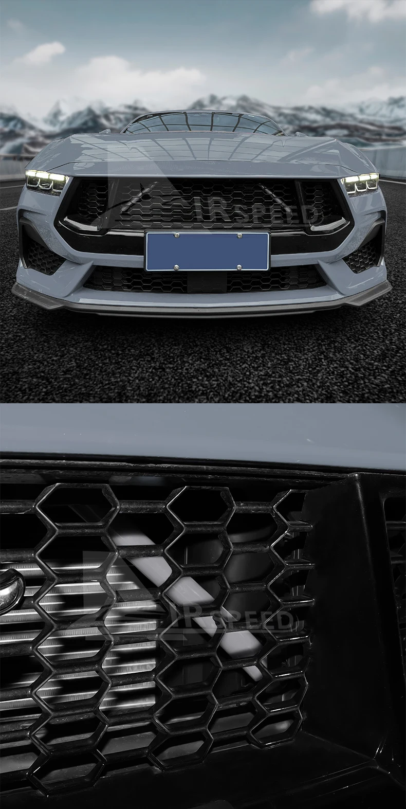 1 paar Auto Kühlergrill Trim Streifen Für Ford Mustang GT Dark Horse EcoBoost 2024 2025 Wrap Sport Styling Dekoration zubehör – Detail 11