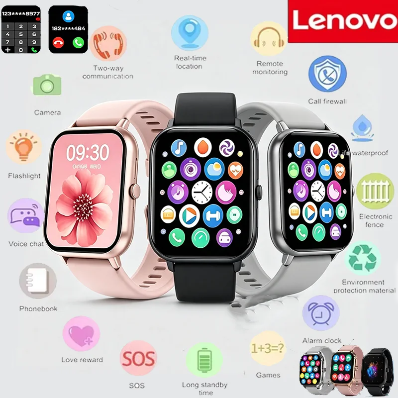 Smartwatch Professional Watches For Men - Smartwatch Sportivo Lenovo Impermeabile, Fitness Tracker,