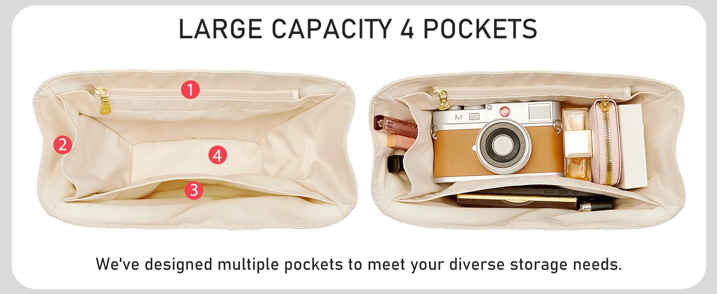 Taschenorganizer-Einsatz für Cyme Mini aus Nylonmaterial, superstark, passend für Taschen, Handtaschen-Einsatz, Taschenzubehör – Detail 4