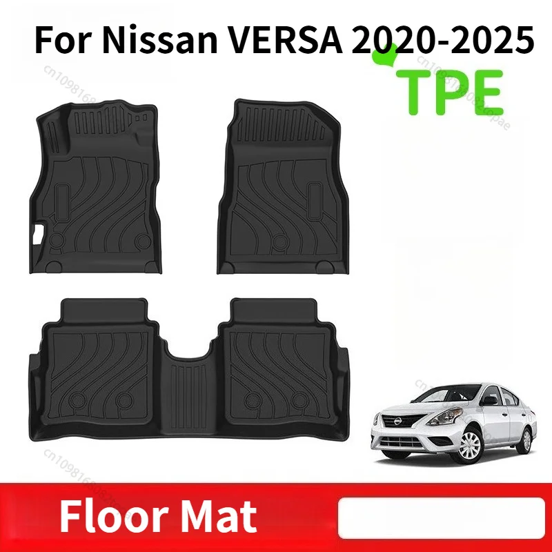 TPE Car Floor Mat Waterproof Non-slip Easy To Clean Waterproof Wear-resistant Eco-friendly Odorless For Nissan VERSA 2020-2025