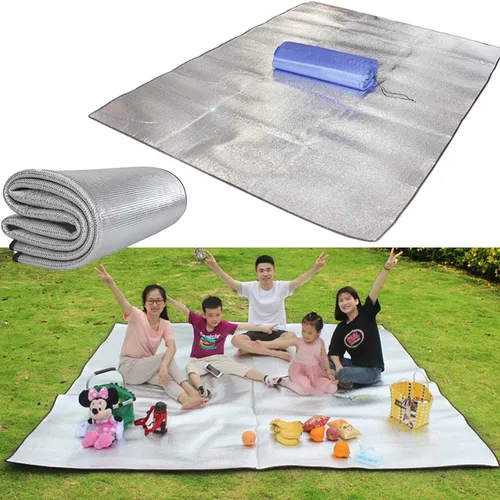 Estera de Camping de aluminio de dos caras, manta de espuma, almohadilla de espuma, estera de lámina aislante, almohadilla para tienda de dormir, calor reflectante para exteriores